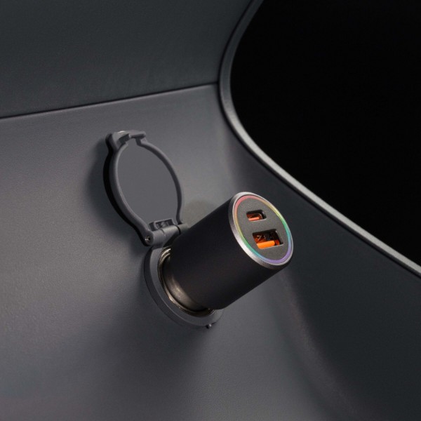 Фото - Автомобильное зарядное устройство Proove Double Energy Plus 53W (USB + Type-C) Metal Gray